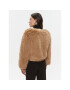 TWINSET Кожено палто 232TT2021 Кафяв Regular Fit - Pepit.bg