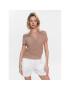 United Colors Of Benetton Тениска с яка и копчета 104LD300K Бежов Regular Fit - Pepit.bg