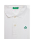 United Colors Of Benetton Тениска с яка и копчета 3089C300Q Бял Regular Fit - Pepit.bg