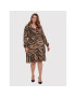Vero Moda Curve Рокля тип риза Zee 10257513 Кафяв Regular Fit - Pepit.bg
