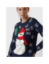 Vero Moda Пуловер Snowman 10272448 Тъмносин Regular Fit - Pepit.bg