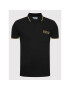 Versace Jeans Couture Тениска с яка и копчета 72GAGT01 Черен Regular Fit - Pepit.bg