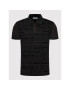 Versace Jeans Couture Тениска с яка и копчета Print Flock Logo 73GAG6R1 Черен Relaxed Fit - Pepit.bg