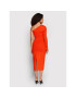 Victoria Victoria Beckham Коктейлна рокля One Shoulder 1222KDR003593A Оранжев Slim Fit - Pepit.bg