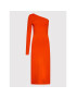 Victoria Victoria Beckham Коктейлна рокля One Shoulder 1222KDR003593A Оранжев Slim Fit - Pepit.bg