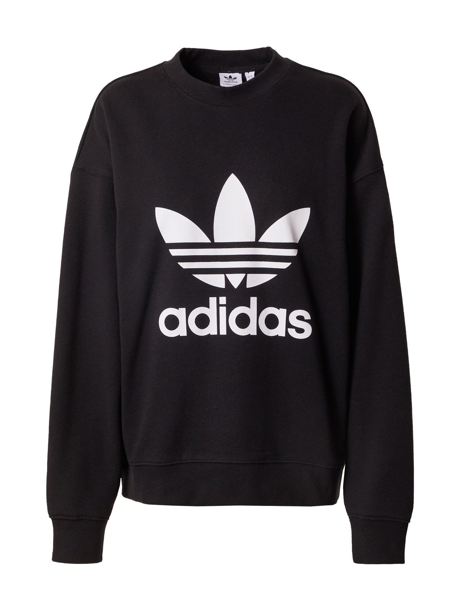 ADIDAS ORIGINALS Суичър 'Trefoil Crew' черно / бяло - Pepit.bg