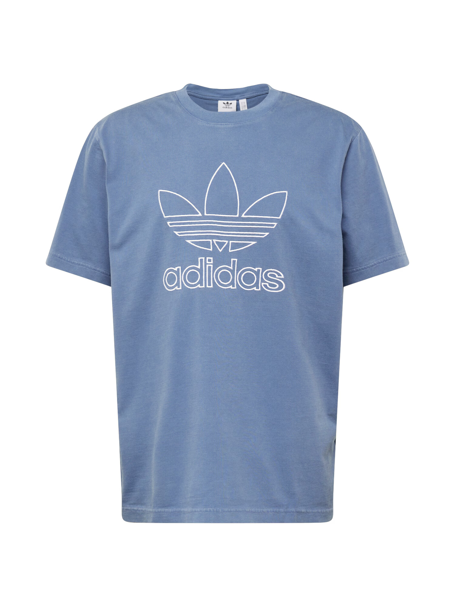 ADIDAS ORIGINALS Тениска 'Adicolor Outline Trefoil' опушено синьо / бяло - Pepit.bg