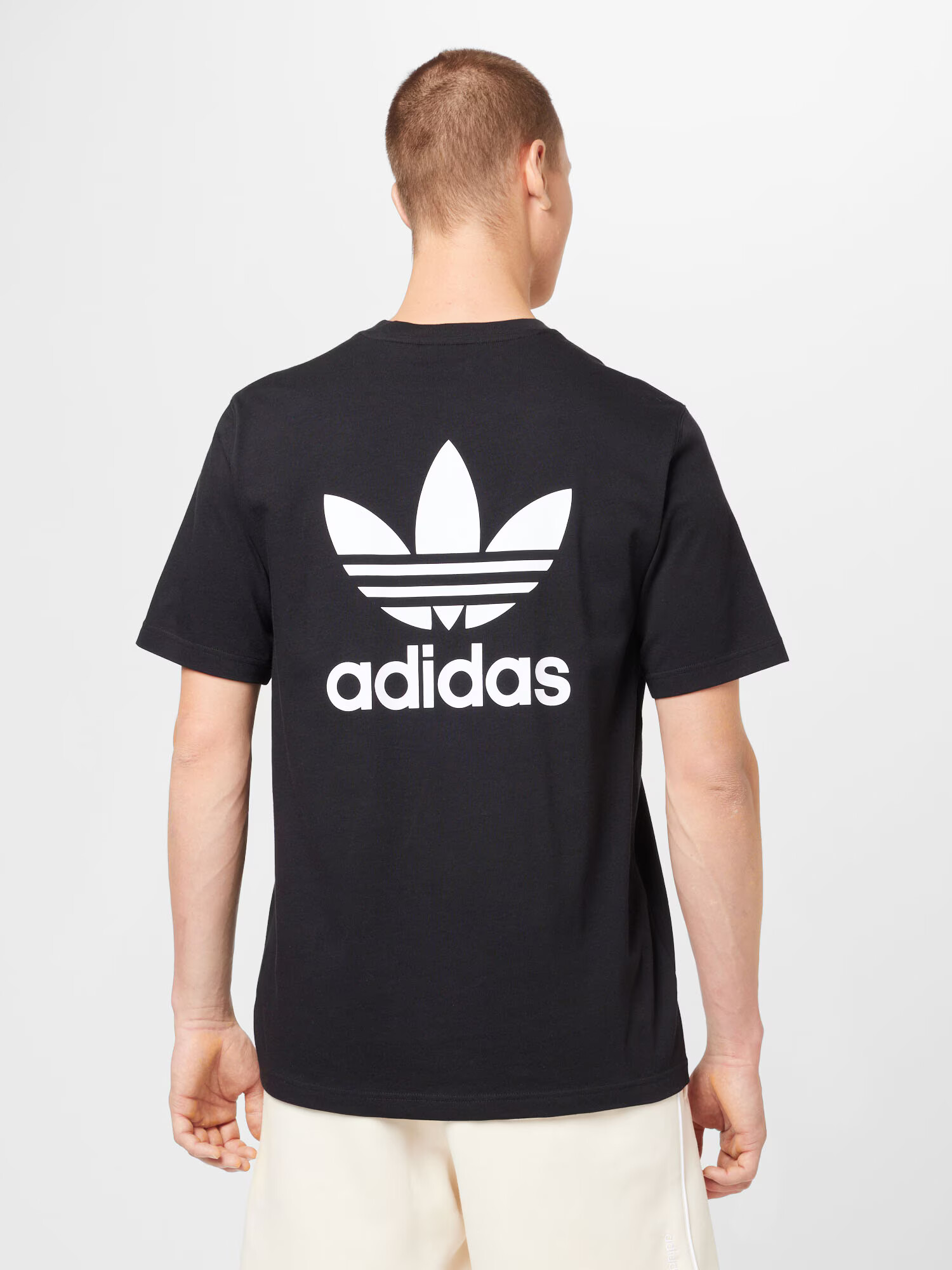 ADIDAS ORIGINALS Тениска 'Adicolor Classics Back+Front Trefoil' черно / бяло - Pepit.bg