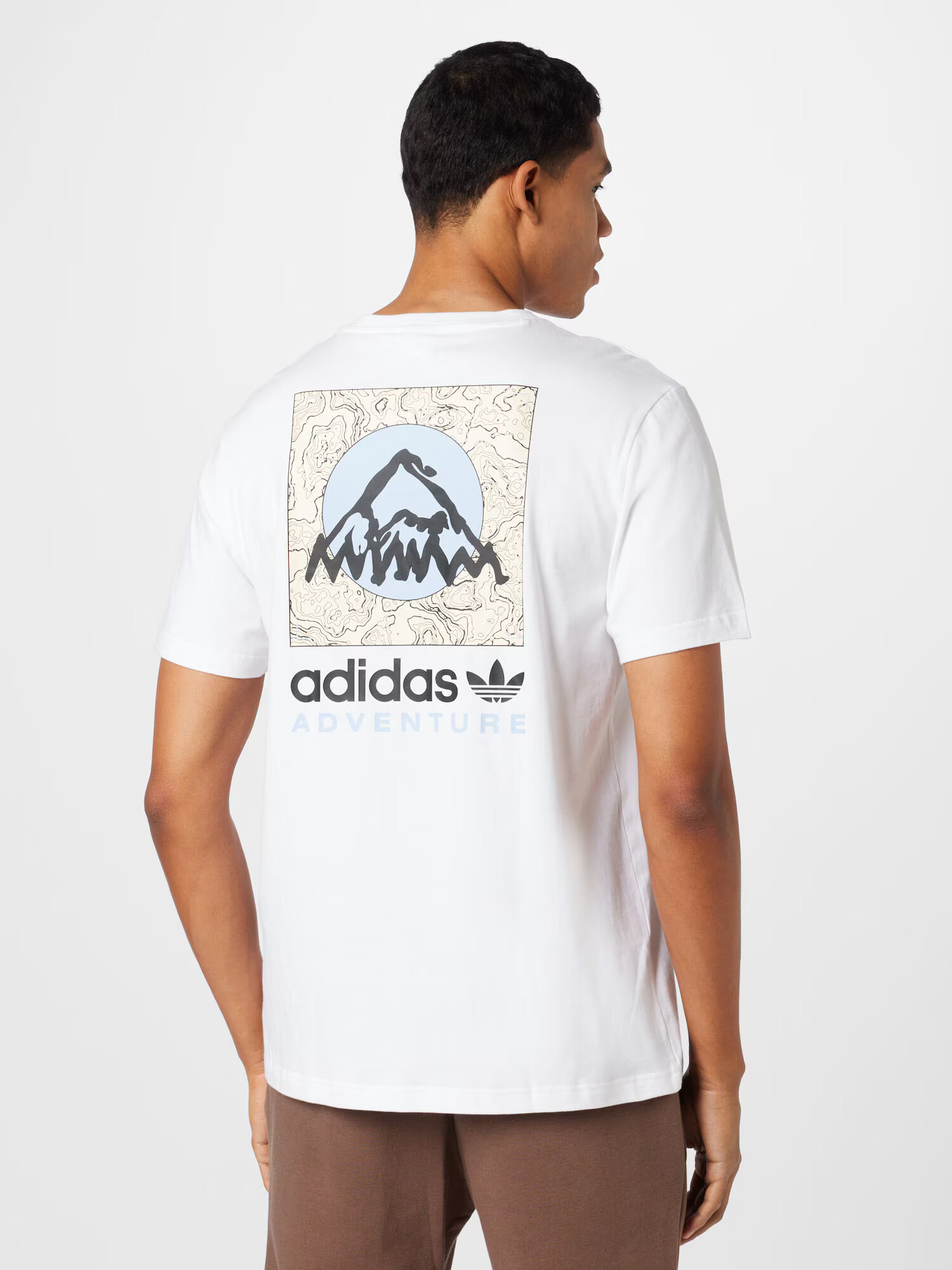 ADIDAS ORIGINALS Тениска 'Adventure Mountain Back' кремаво / синьо / черно / бяло - Pepit.bg