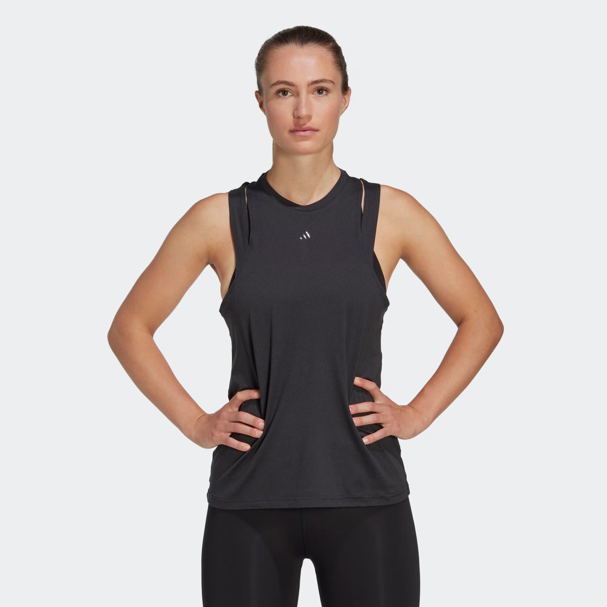 ADIDAS PERFORMANCE Спортен топ 'Aeroready Train Essentials 3 Bar Logo' черно - Pepit.bg