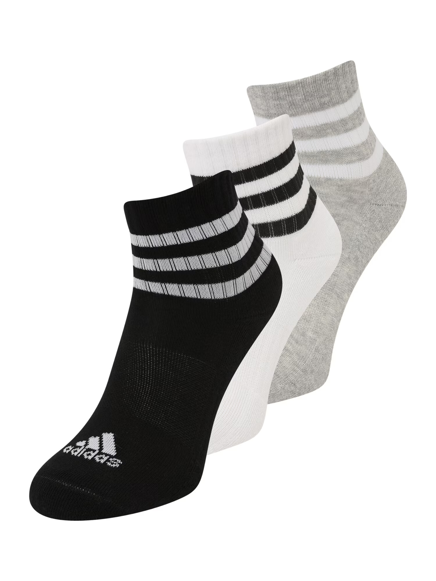 ADIDAS SPORTSWEAR Спортни чорапи '3-Stripes Cushioned ' сиво / черно / бяло - Pepit.bg