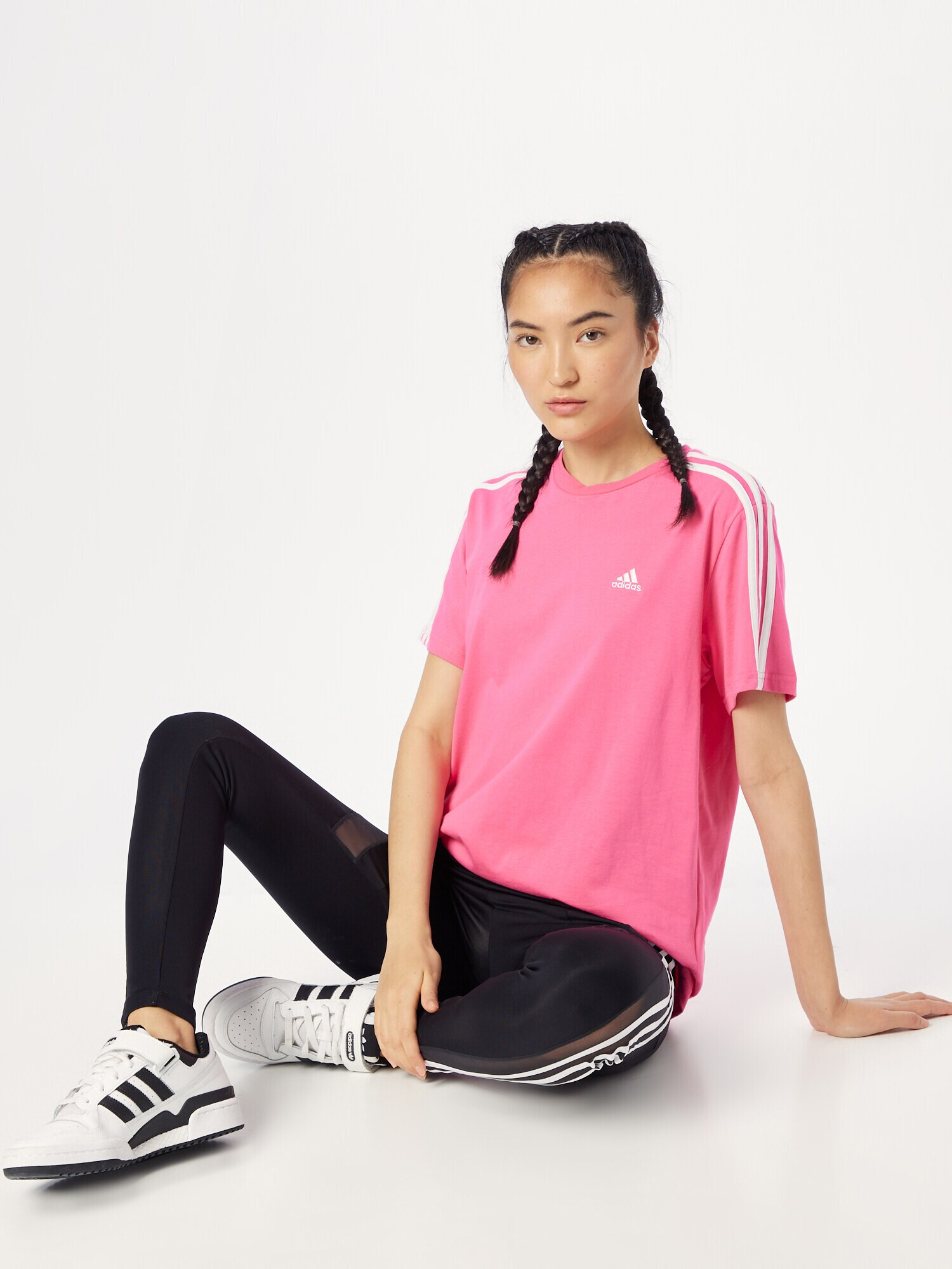 ADIDAS SPORTSWEAR Тениска 'Essentials' светлорозово / бяло - Pepit.bg