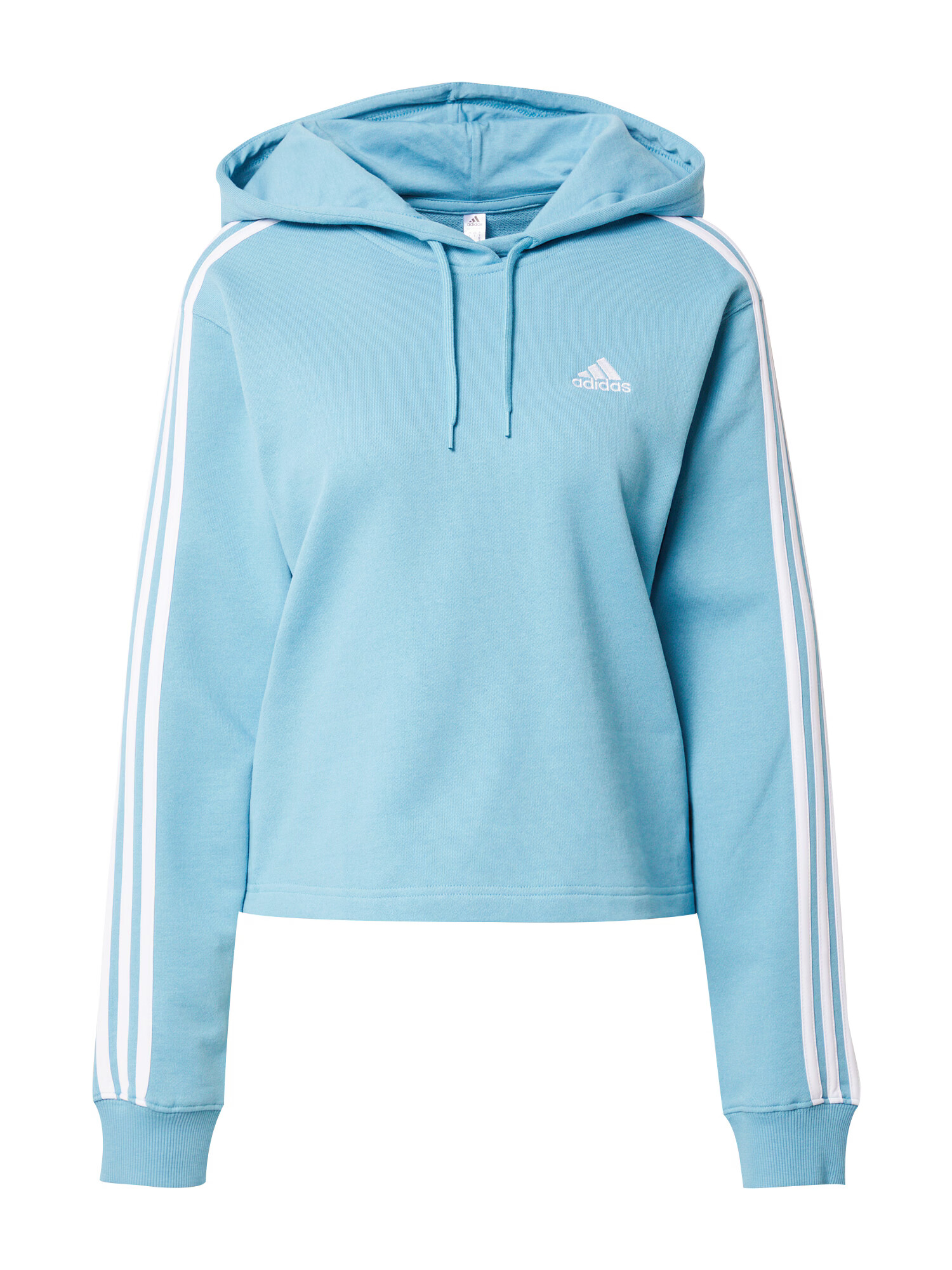 ADIDAS SPORTSWEAR Спортен суитшърт с качулка 'Essentials 3-Stripes French Terry ' небесносиньо / бяло - Pepit.bg