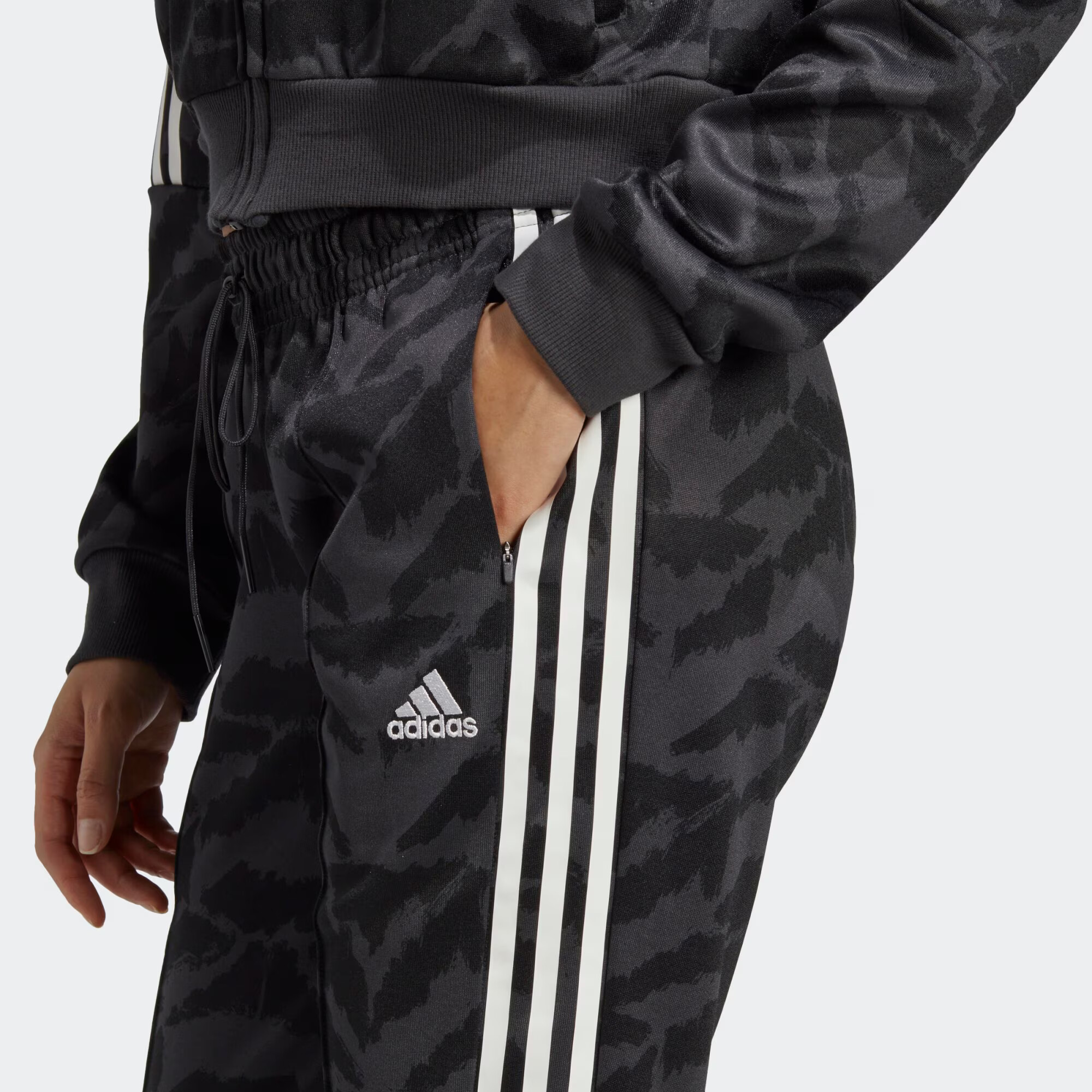 ADIDAS SPORTSWEAR Спортен панталон 'Tiro Suit Up Lifestyle' тъмносиво / черно / бяло - Pepit.bg