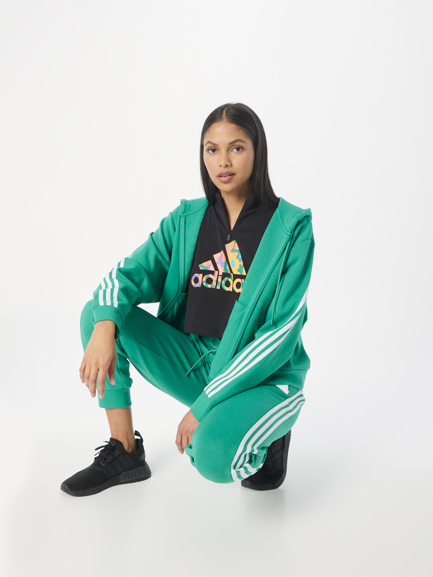 ADIDAS SPORTSWEAR Спортен панталон 'Future Icons 3-Stripes ' нефритено зелено / бяло - Pepit.bg