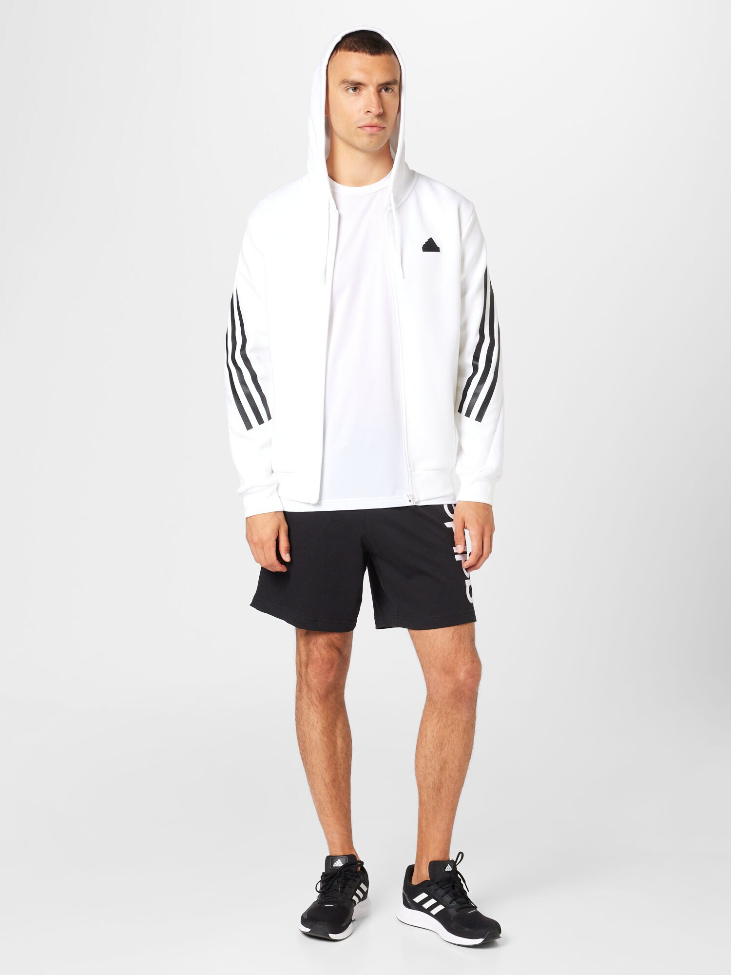 ADIDAS SPORTSWEAR Суичъри с качулка 'Future Icons 3-Stripes ' черно / бяло - Pepit.bg