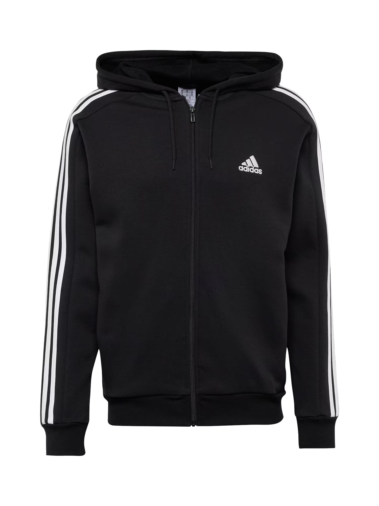 ADIDAS SPORTSWEAR Спортна жилетка с качулка 'Essentials' черно / бяло - Pepit.bg