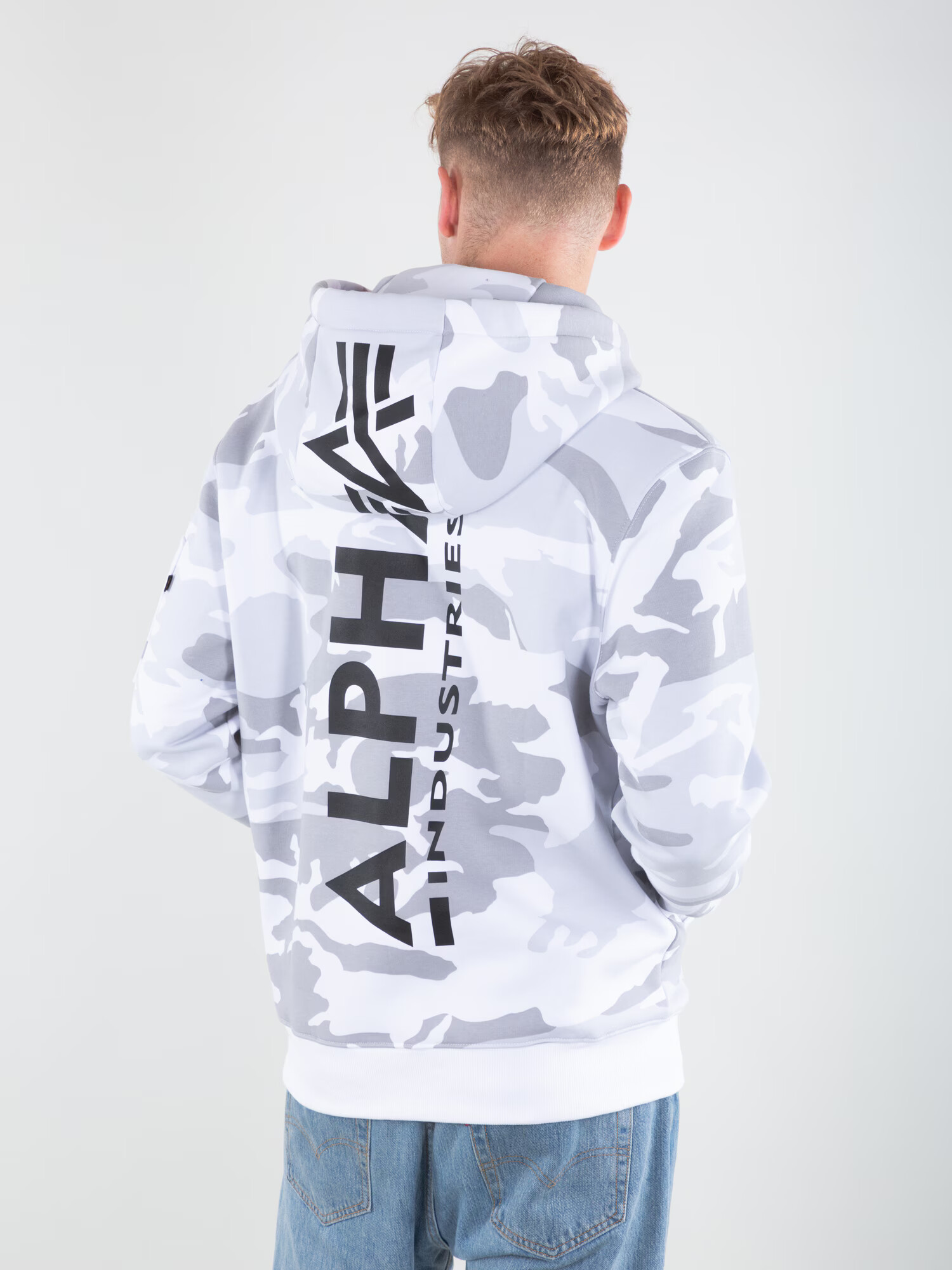 ALPHA INDUSTRIES Суичър сиво / червено / черно / бяло - Pepit.bg