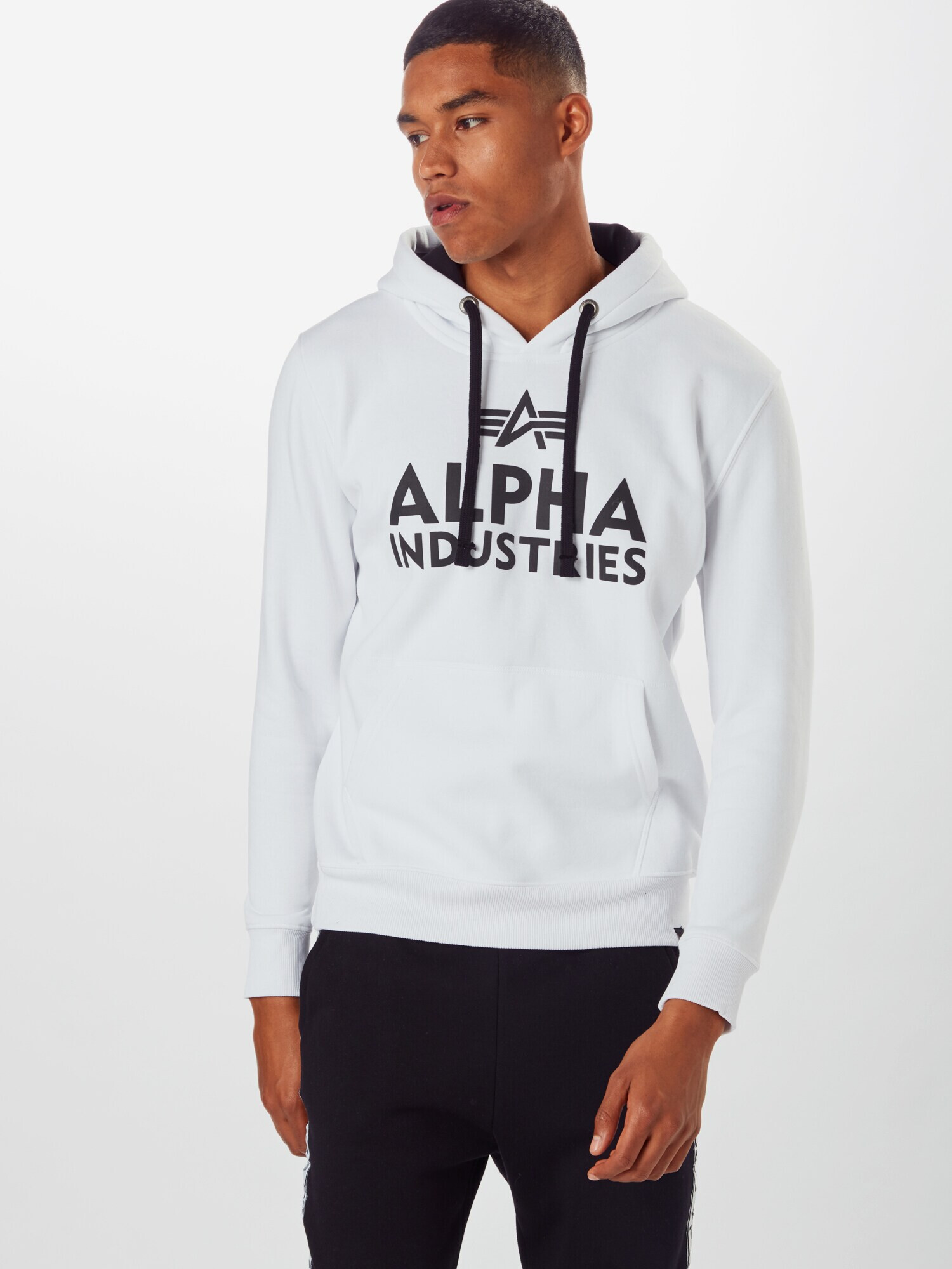 ALPHA INDUSTRIES Суичър черно / бяло - Pepit.bg