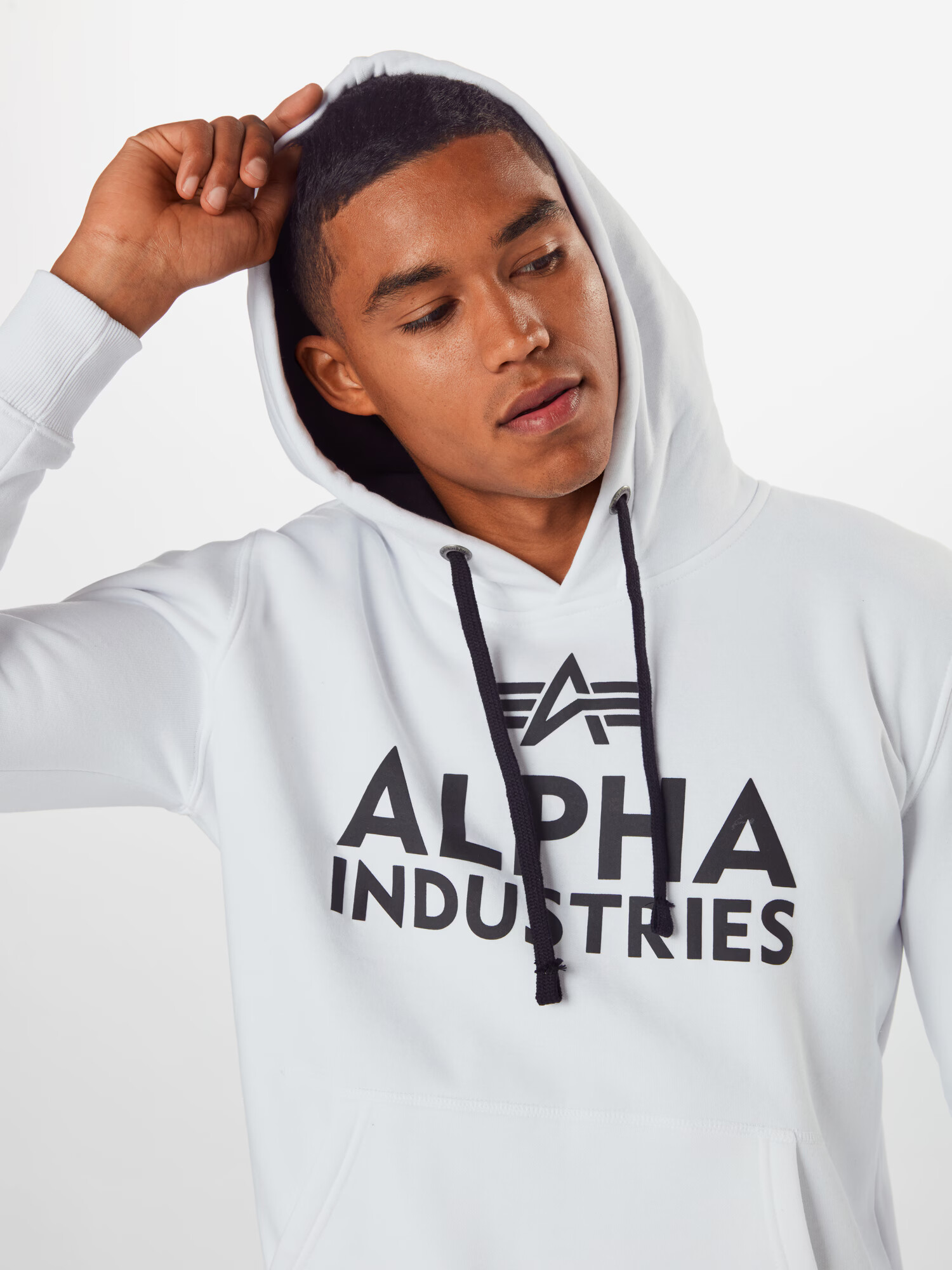 ALPHA INDUSTRIES Суичър черно / бяло - Pepit.bg