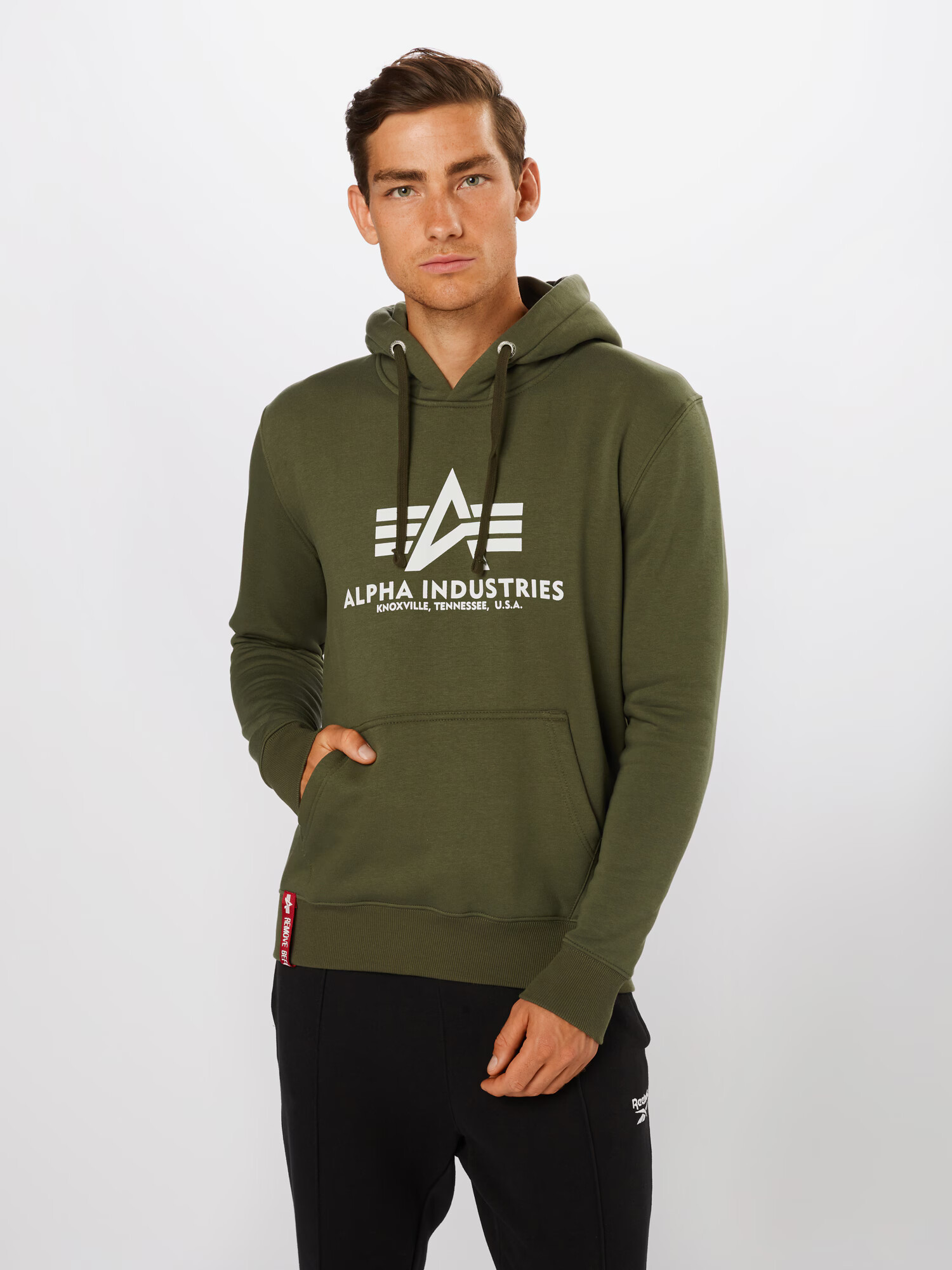 ALPHA INDUSTRIES Суичър маслина / бяло - Pepit.bg