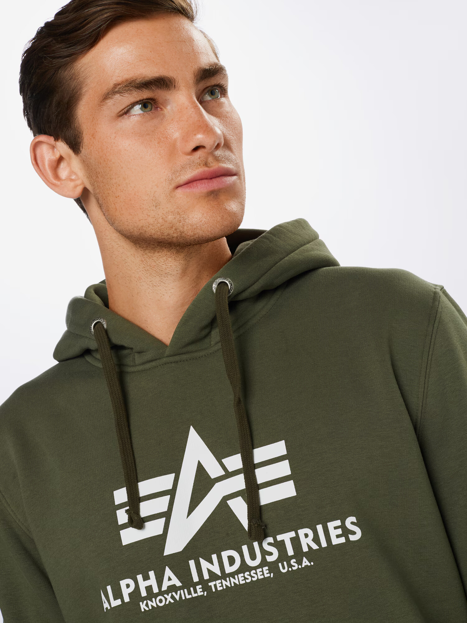 ALPHA INDUSTRIES Суичър маслина / бяло - Pepit.bg