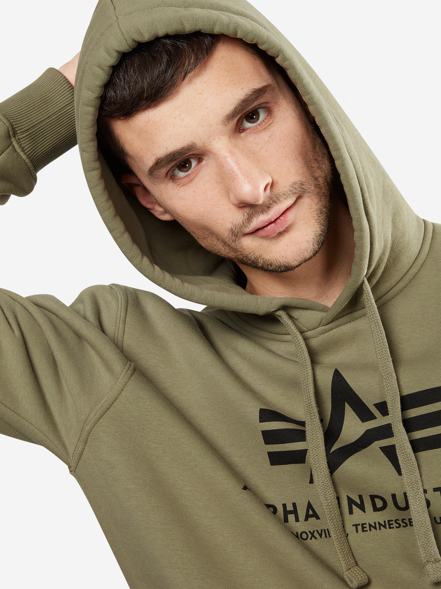 ALPHA INDUSTRIES Суичър маслина / черно - Pepit.bg