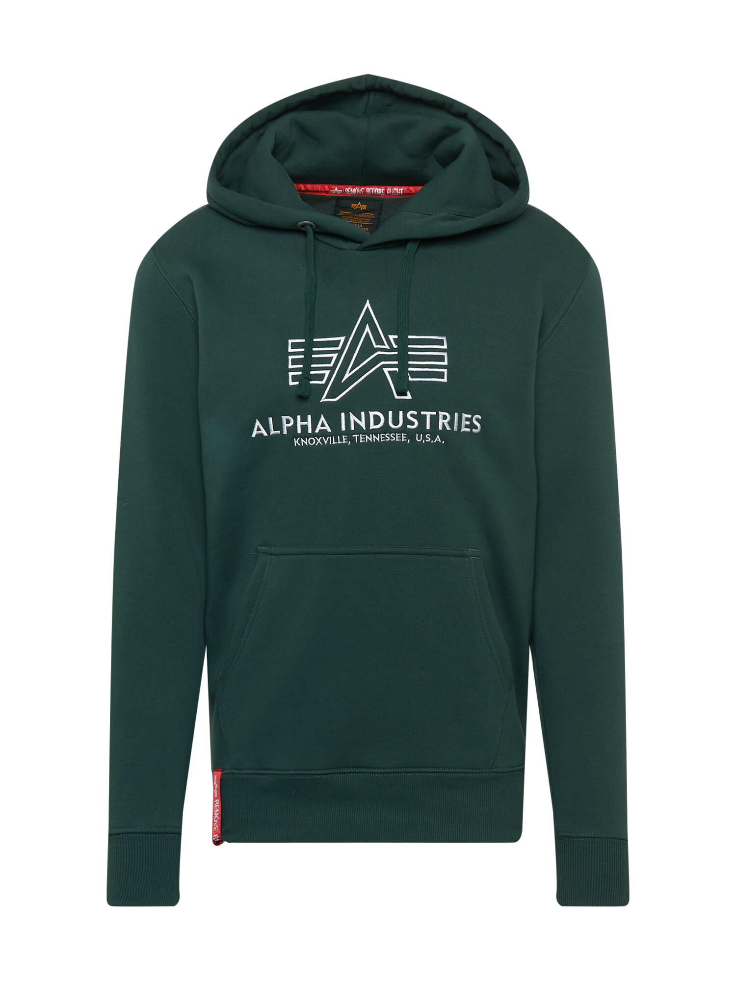 ALPHA INDUSTRIES Суичър тъмнозелено / червено / бяло - Pepit.bg