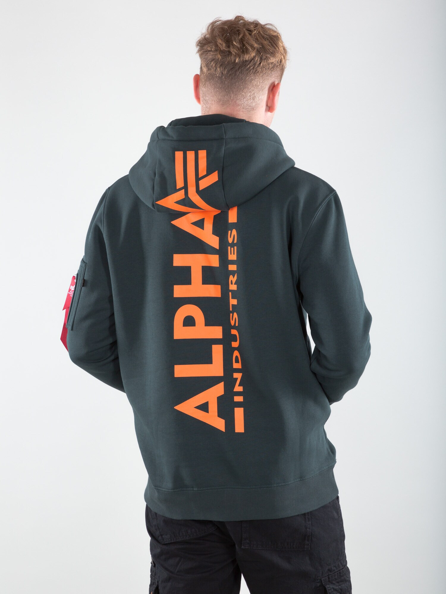 ALPHA INDUSTRIES Суичър петрол / оранжево - Pepit.bg