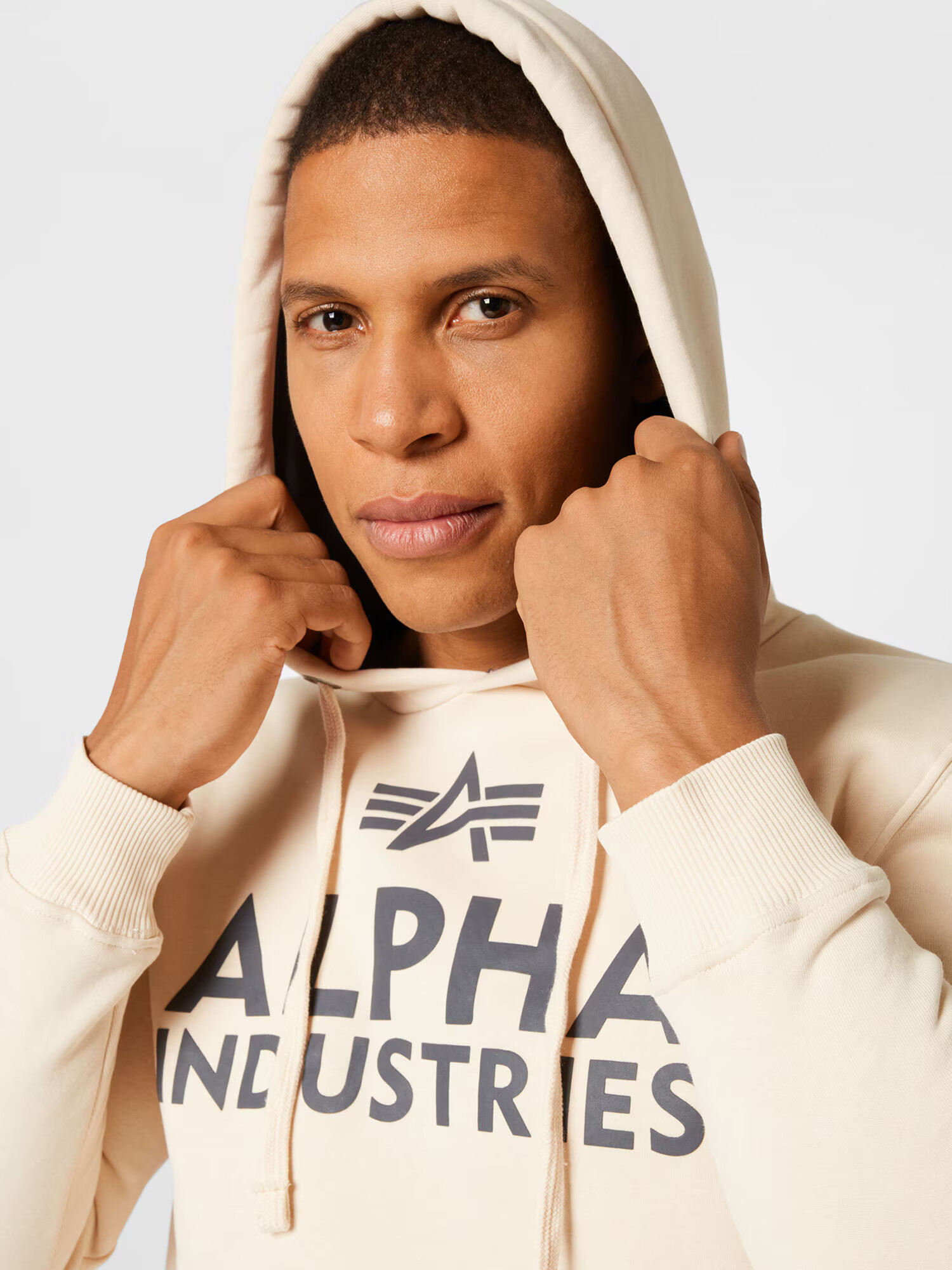 ALPHA INDUSTRIES Суичър сиво / естествено бяло - Pepit.bg