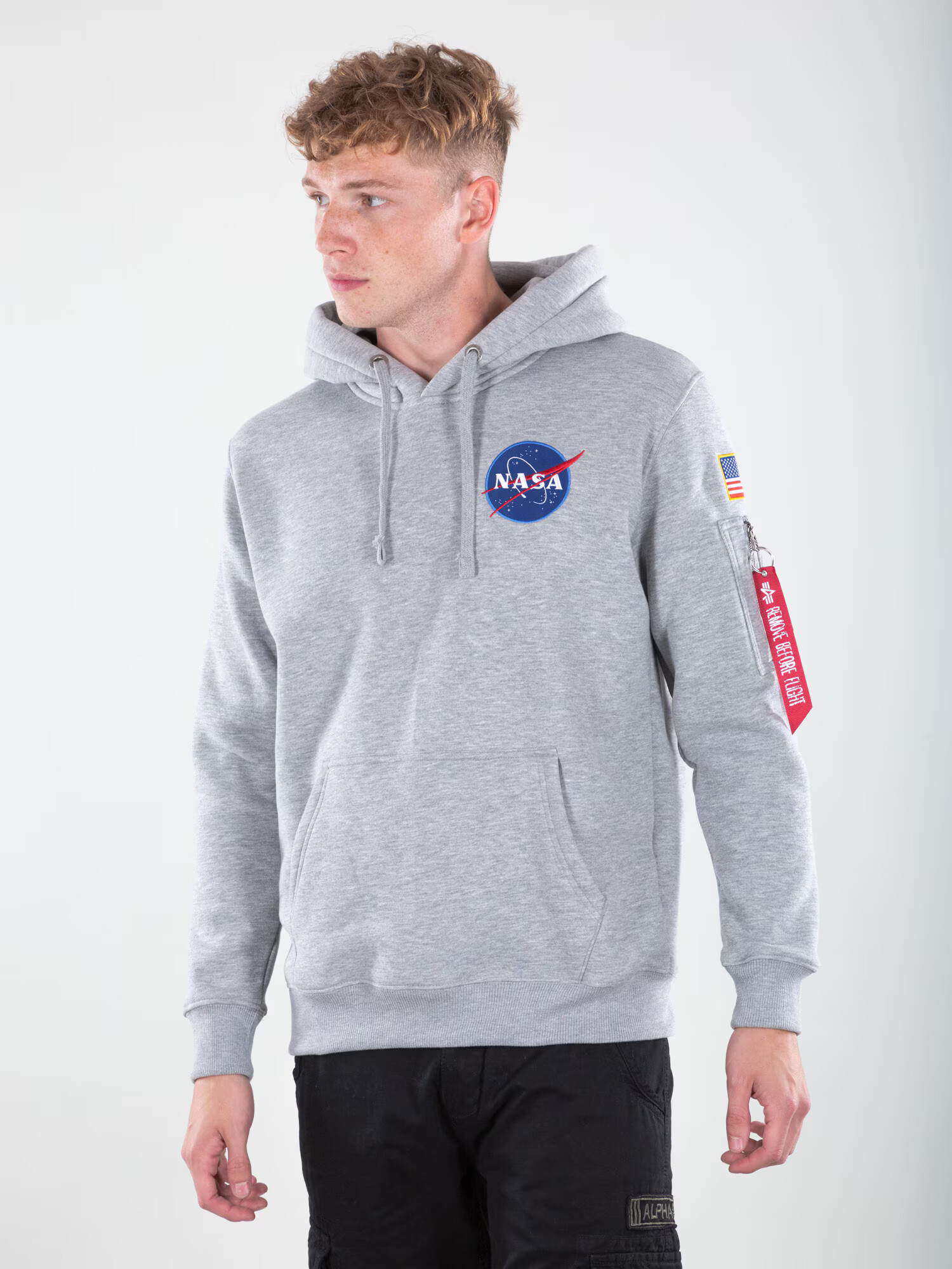 ALPHA INDUSTRIES Суичър 'Space Shuttle' синьо / сив меланж / черно / бяло - Pepit.bg