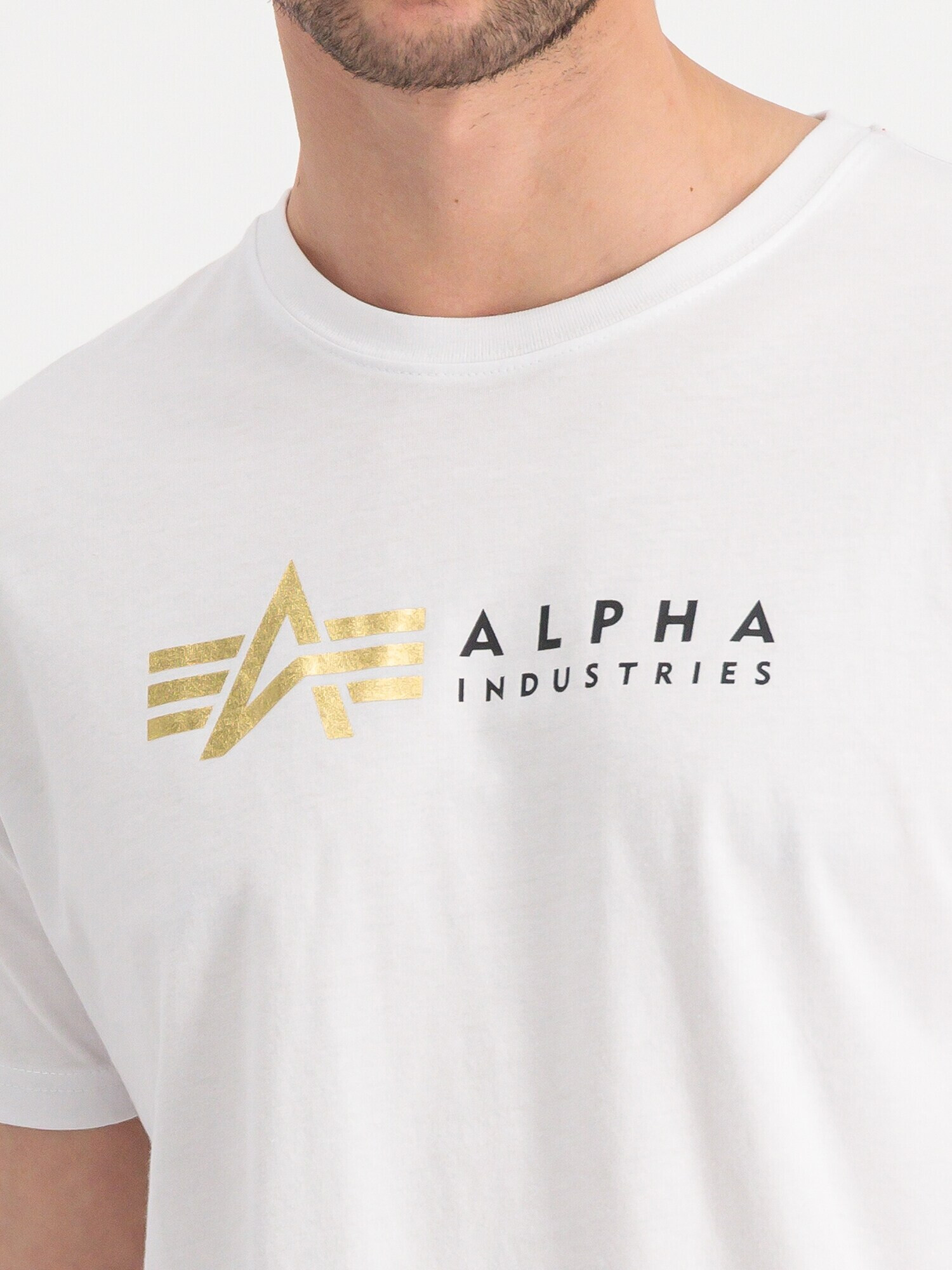 ALPHA INDUSTRIES Тениска злато / черно / бяло - Pepit.bg