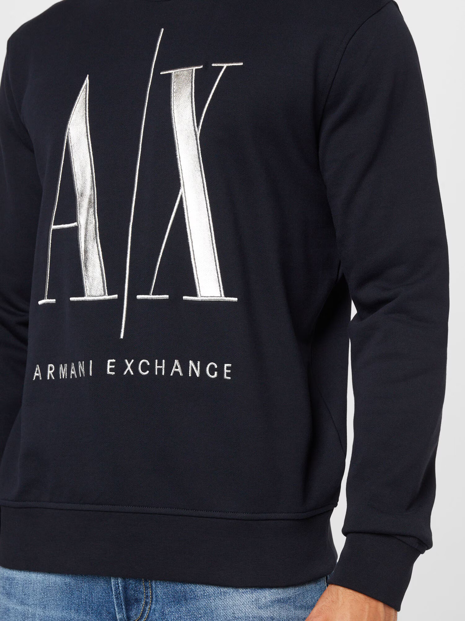 ARMANI EXCHANGE Суичър нейви синьо / сребърно - Pepit.bg