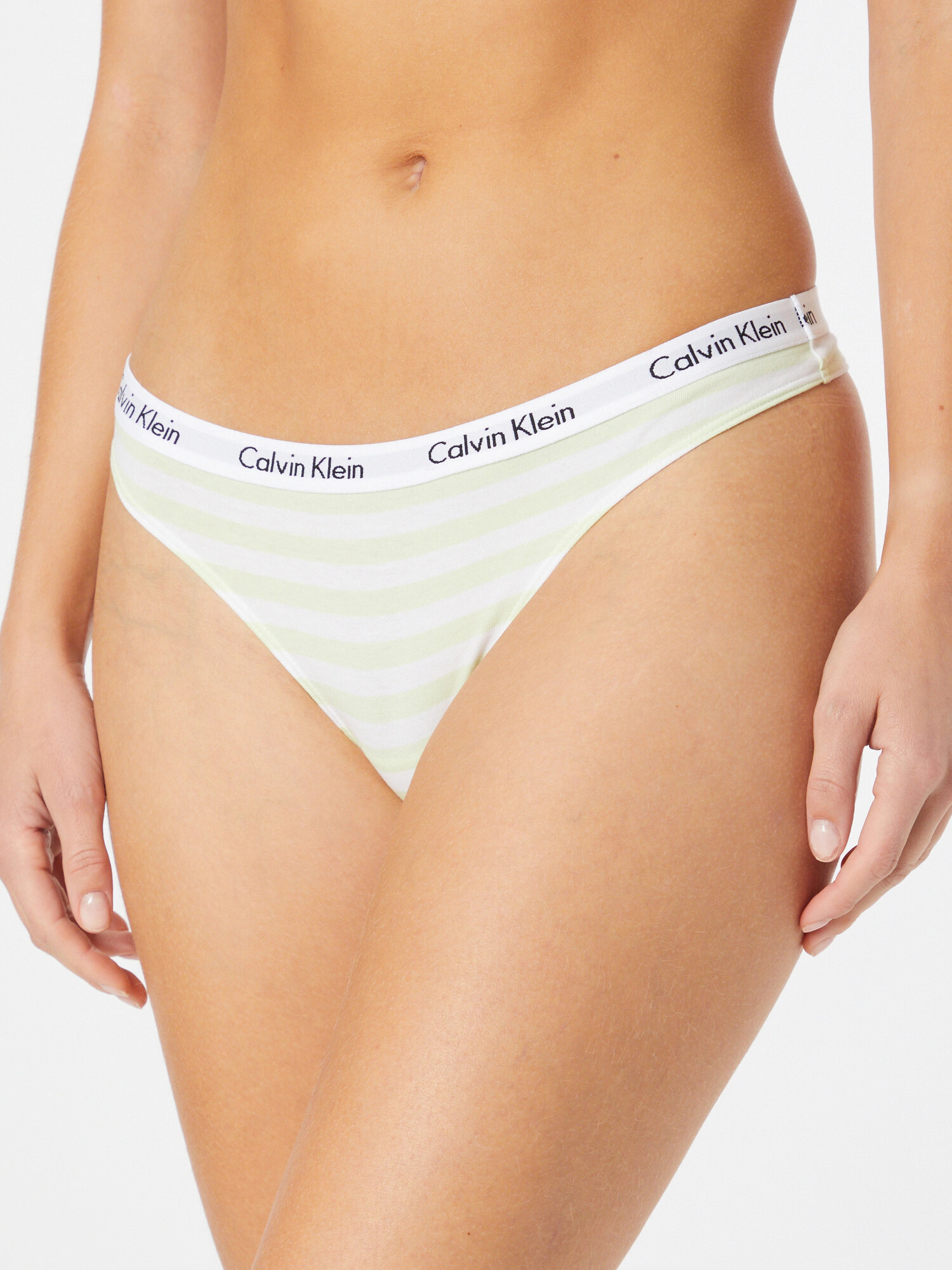 Calvin Klein Underwear Стринг 'CAROUSEL' бежово / черно / бяло - Pepit.bg