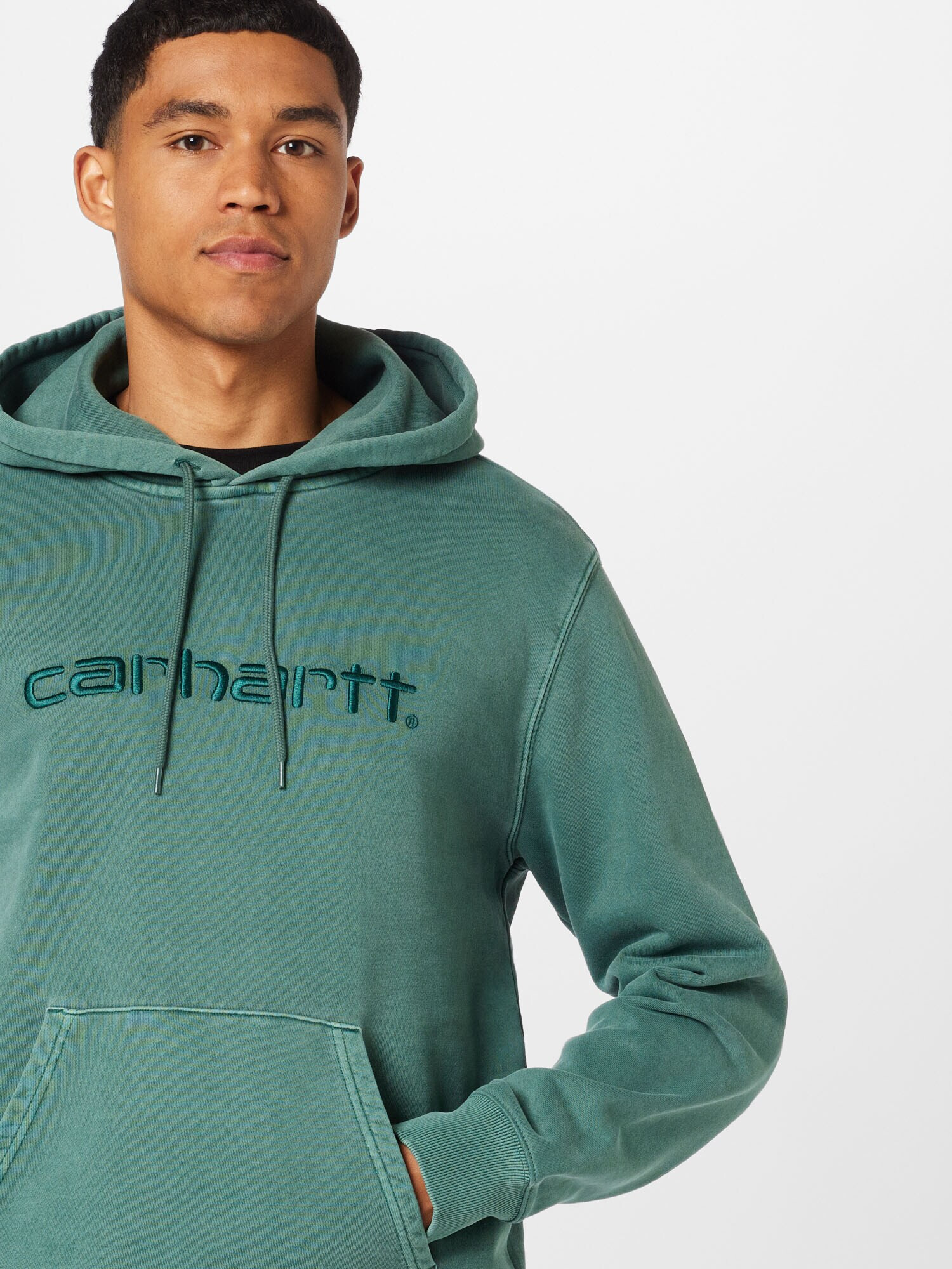 Carhartt WIP Суичър смарагдово зелено / тъмнозелено - Pepit.bg