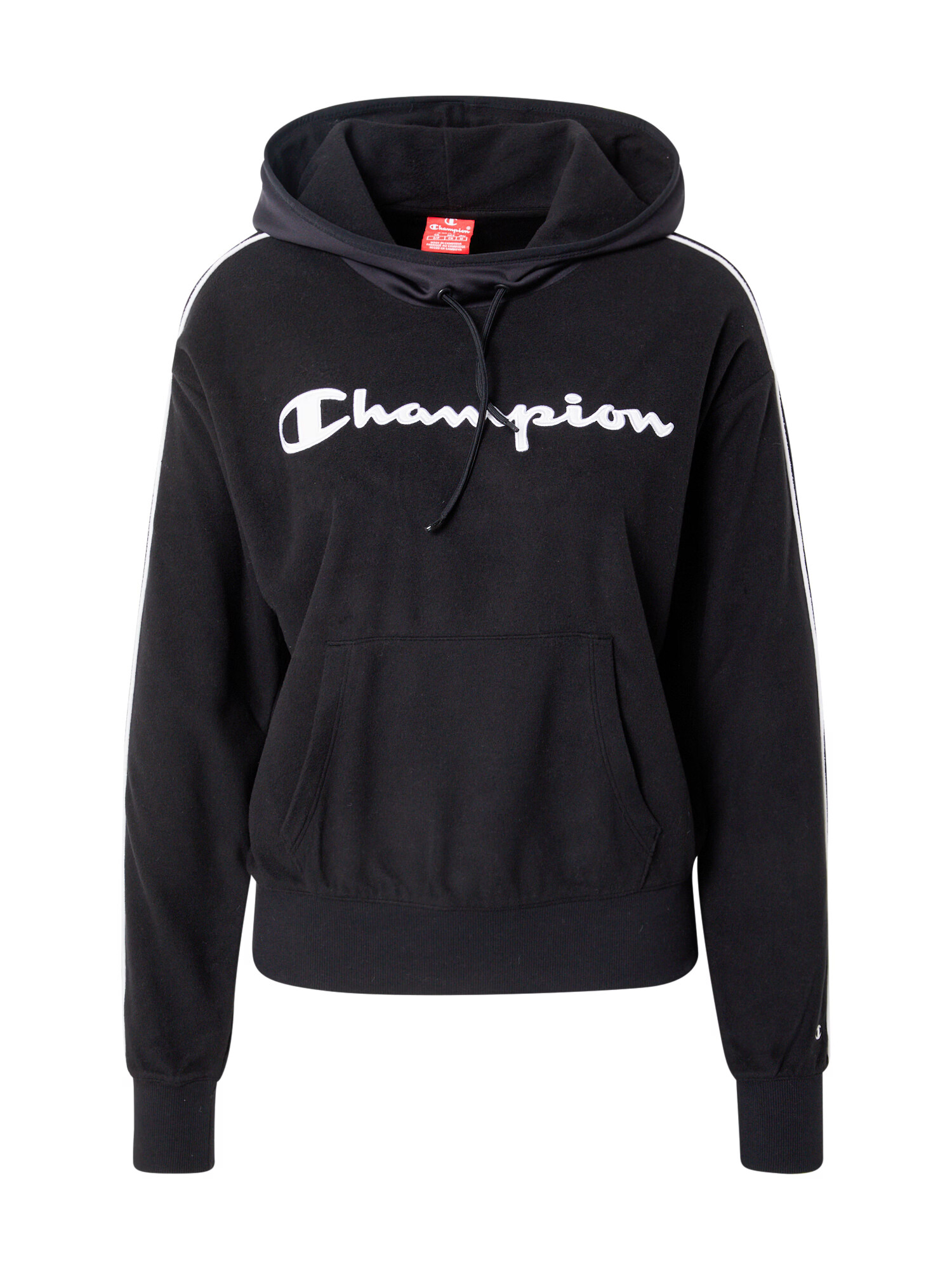 Champion Authentic Athletic Apparel Спортен блузон с качулка черно / бяло - Pepit.bg