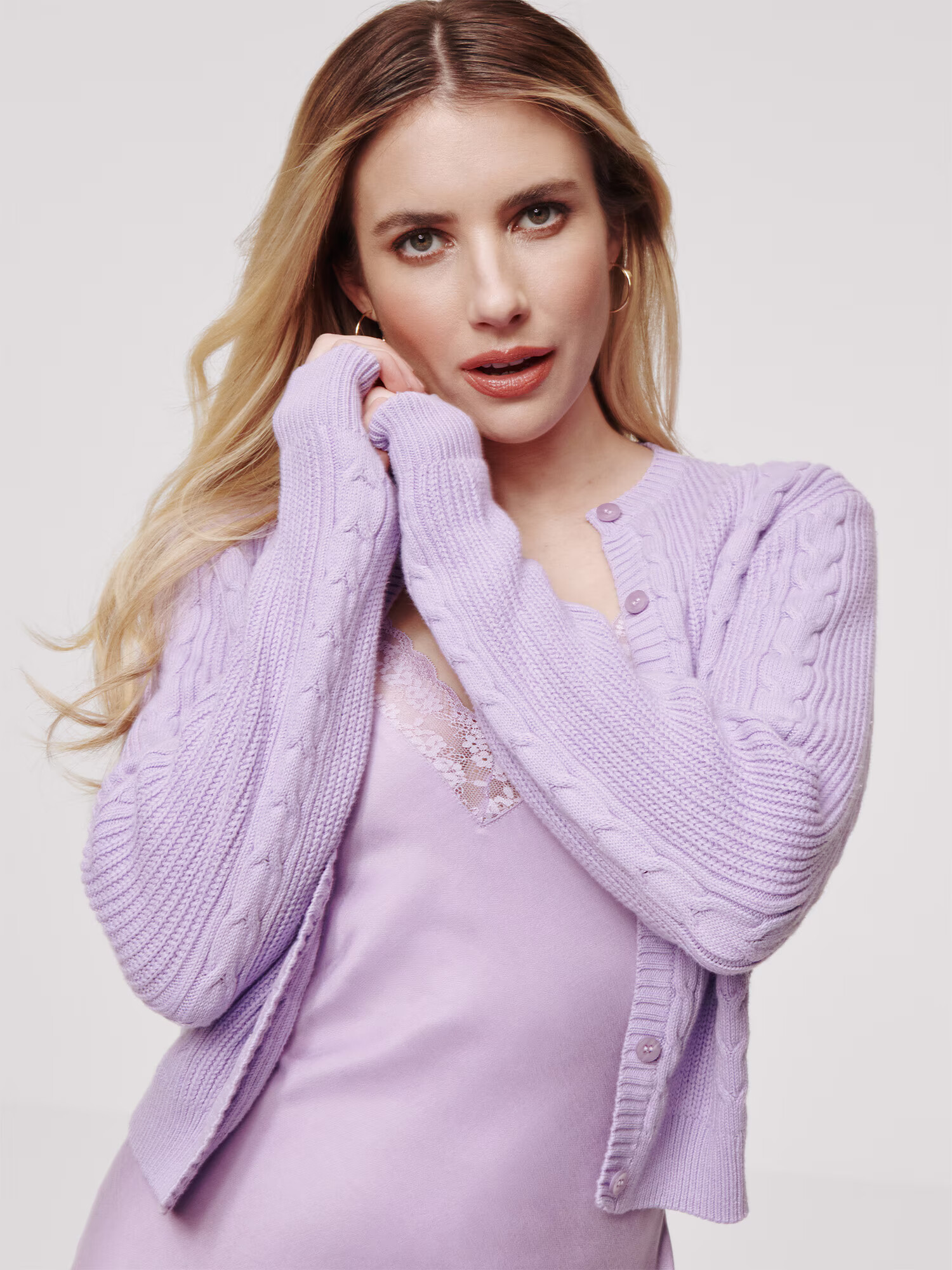 Daahls by Emma Roberts exclusively for ABOUT YOU Плетена жилетка 'Karli' лилав - Pepit.bg