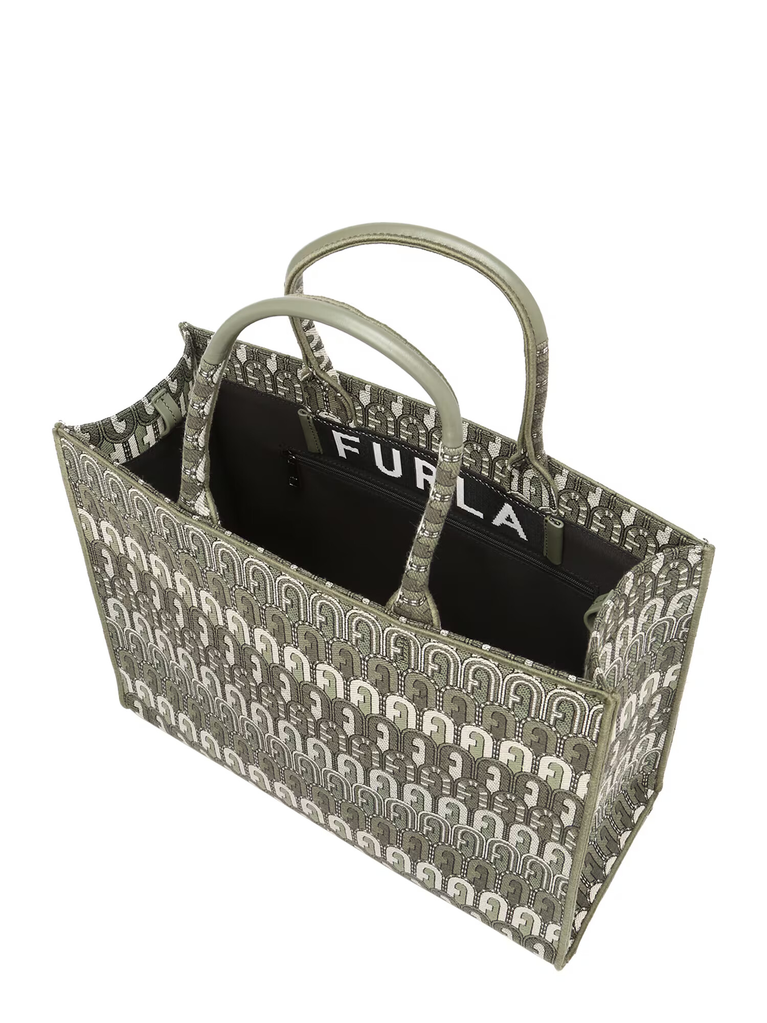 FURLA "Чанта тип ""Shopper""" 'Opportunity' каки / маслина / бяло - Pepit.bg