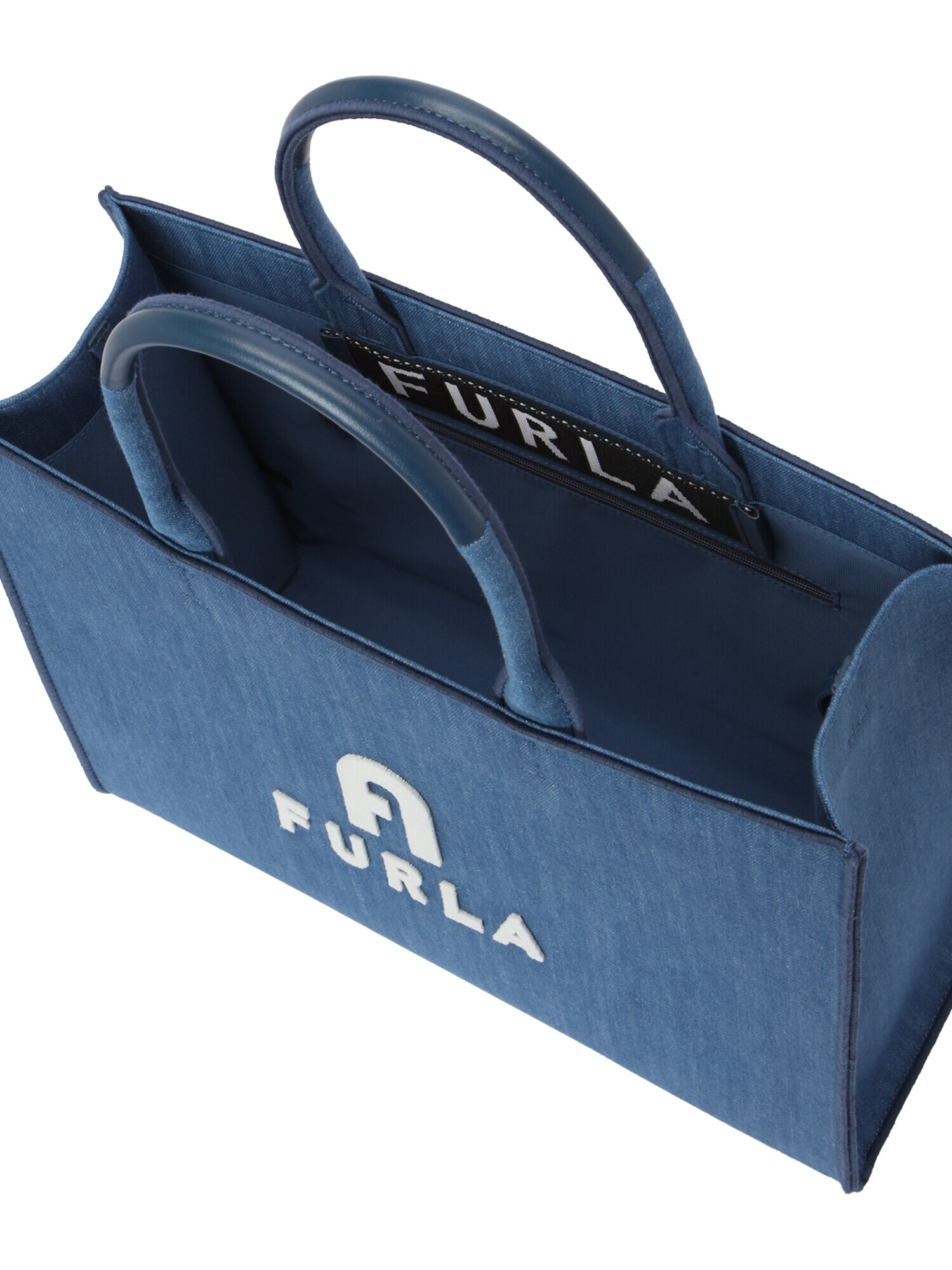 FURLA "Чанта тип ""Shopper""" синьо / бяло - Pepit.bg