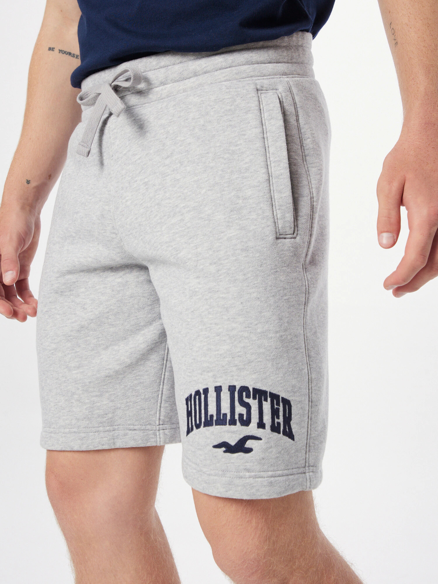 HOLLISTER Панталон нейви синьо / светлосиво - Pepit.bg