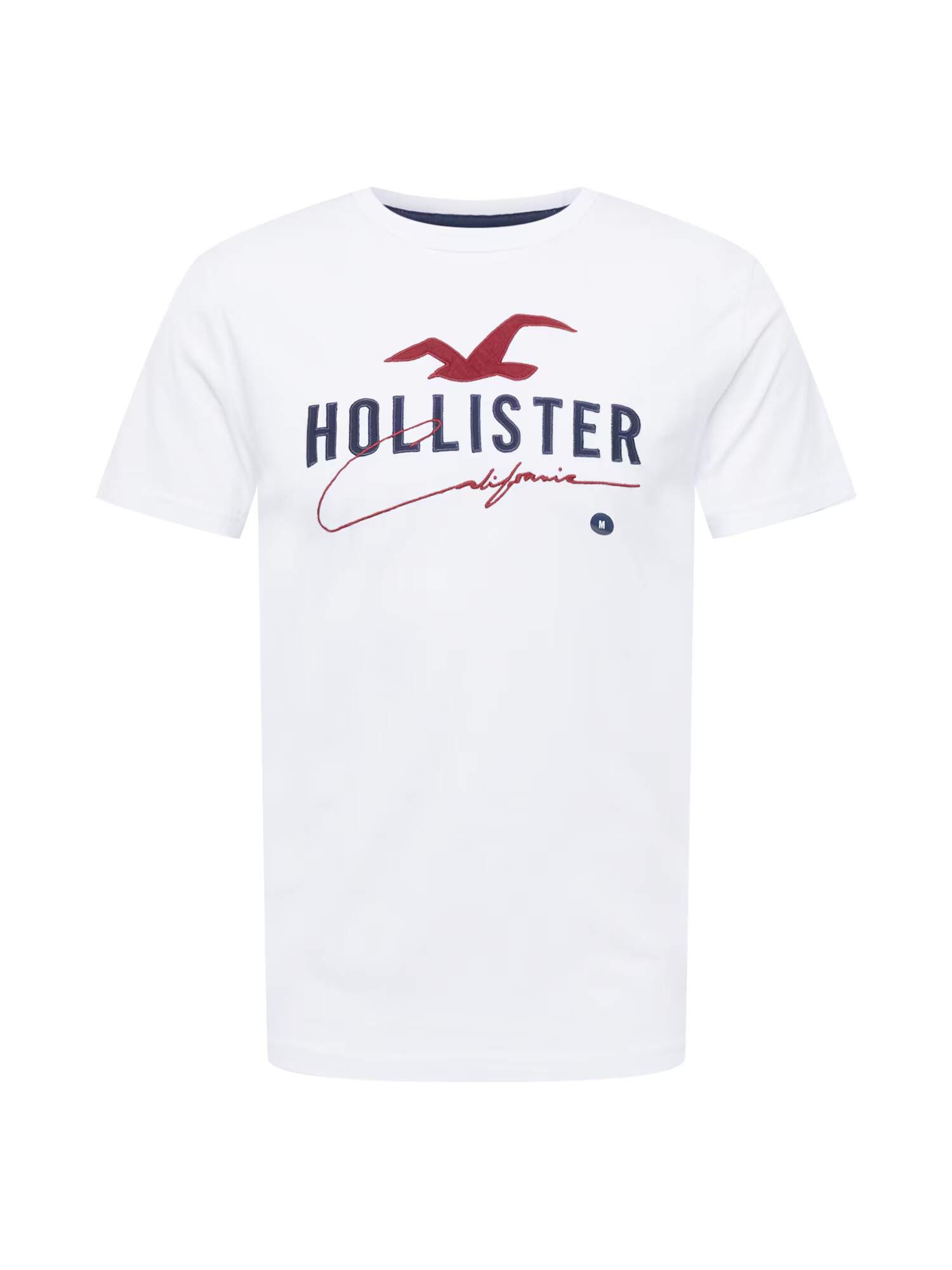 HOLLISTER Тениска черешово червено / черно / бяло - Pepit.bg