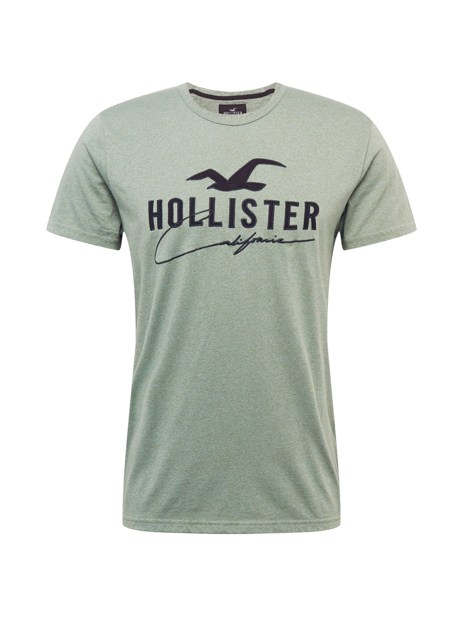 HOLLISTER Тениска мента / антрацитно черно - Pepit.bg