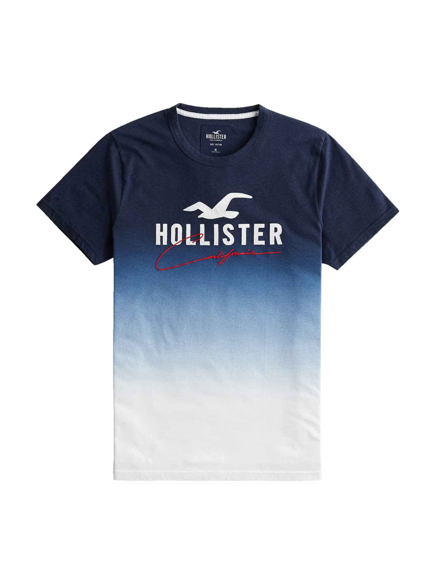 HOLLISTER Тениска синьо / бяло / червено - Pepit.bg