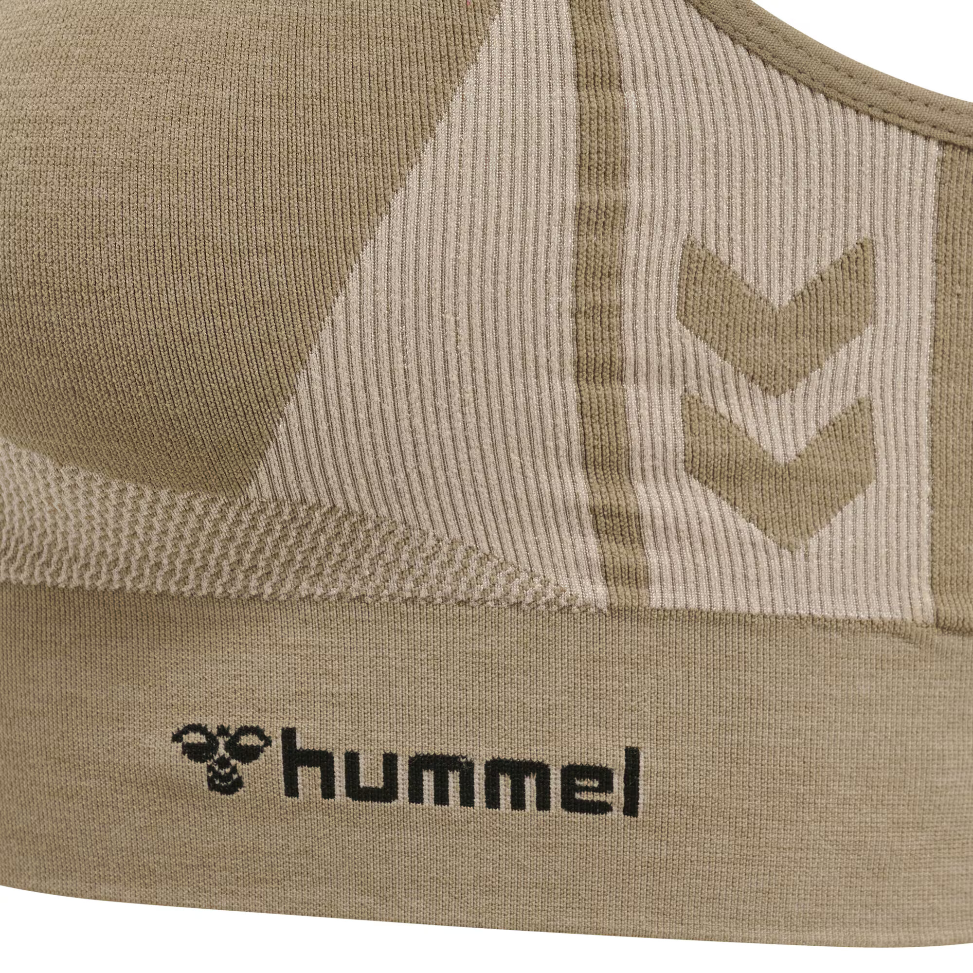 Hummel Спортен сутиен бежово / цвят "пясък" / черно - Pepit.bg