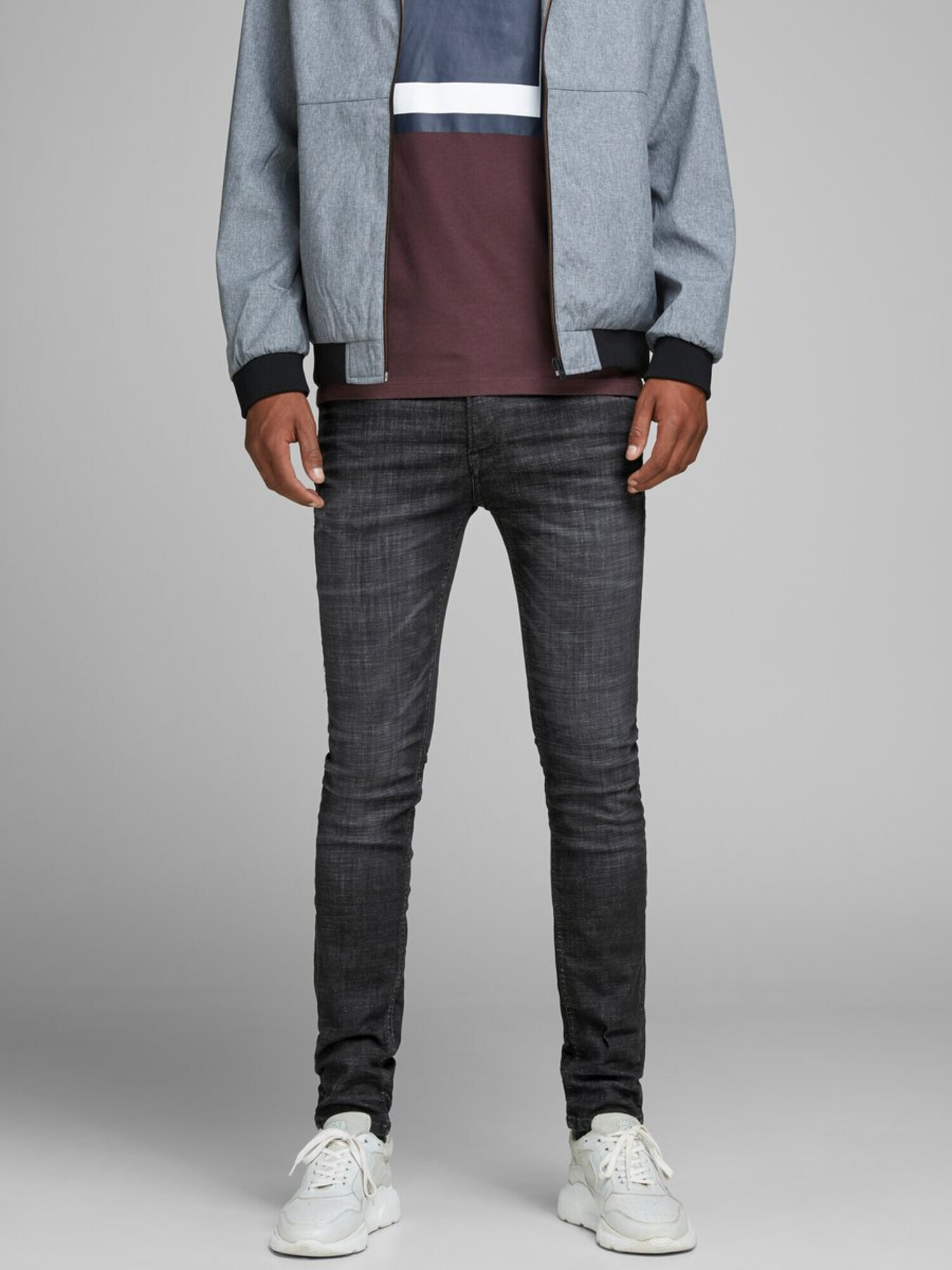 JACK & JONES LIAM ORIGINAL JJ 179 50SPS LID Skinny Fit Jeans тъмносиво - Pepit.bg