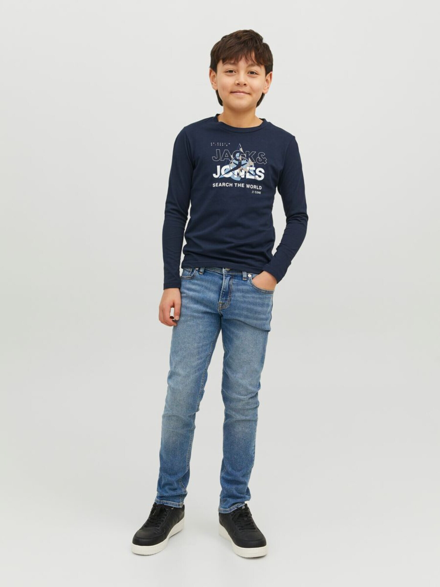 Jack & Jones Junior Дънки 'GLENN' син деним - Pepit.bg