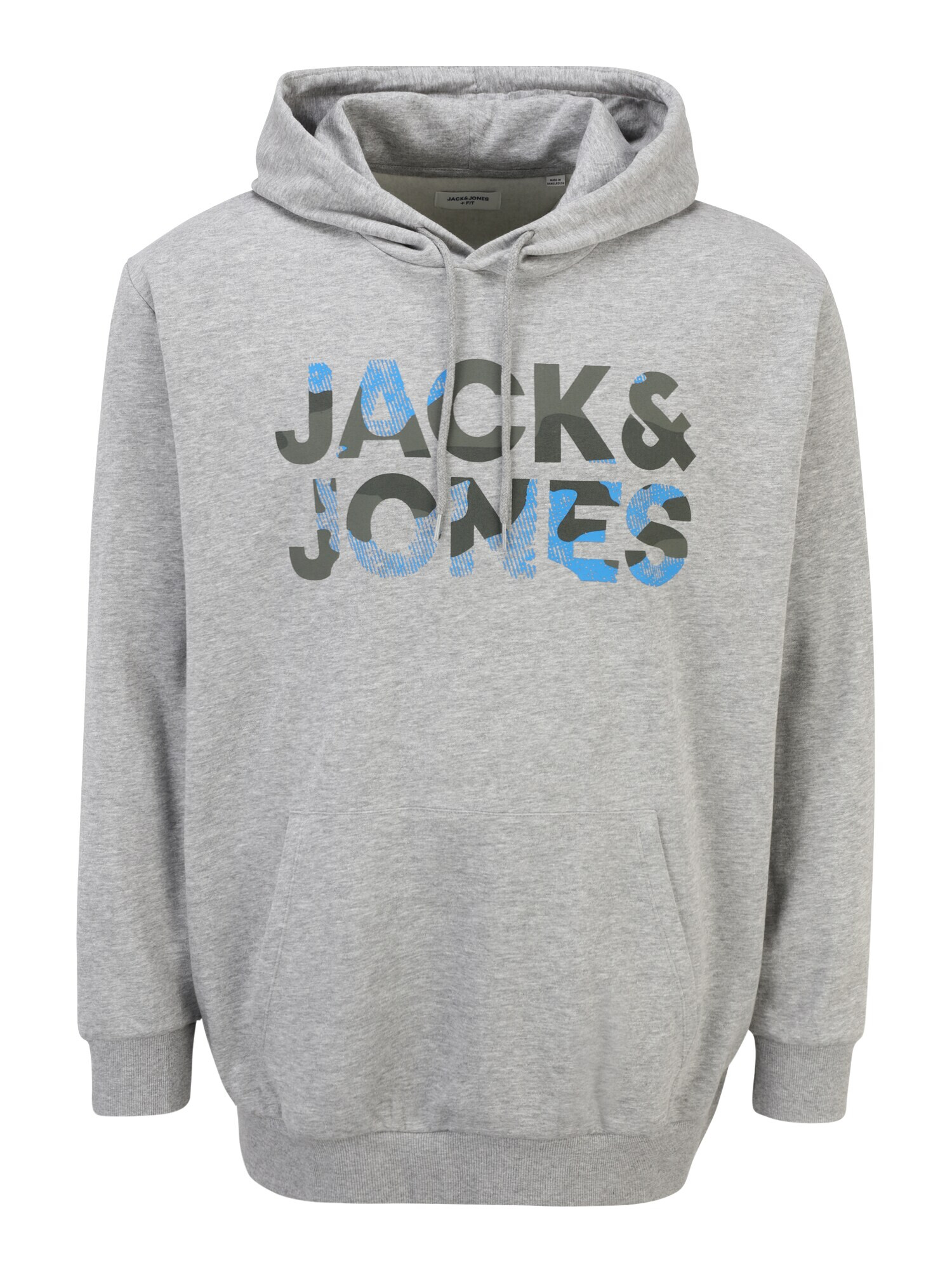 Jack & Jones Plus Суичър 'Soldier' светлосиво / светлосиньо / каки - Pepit.bg