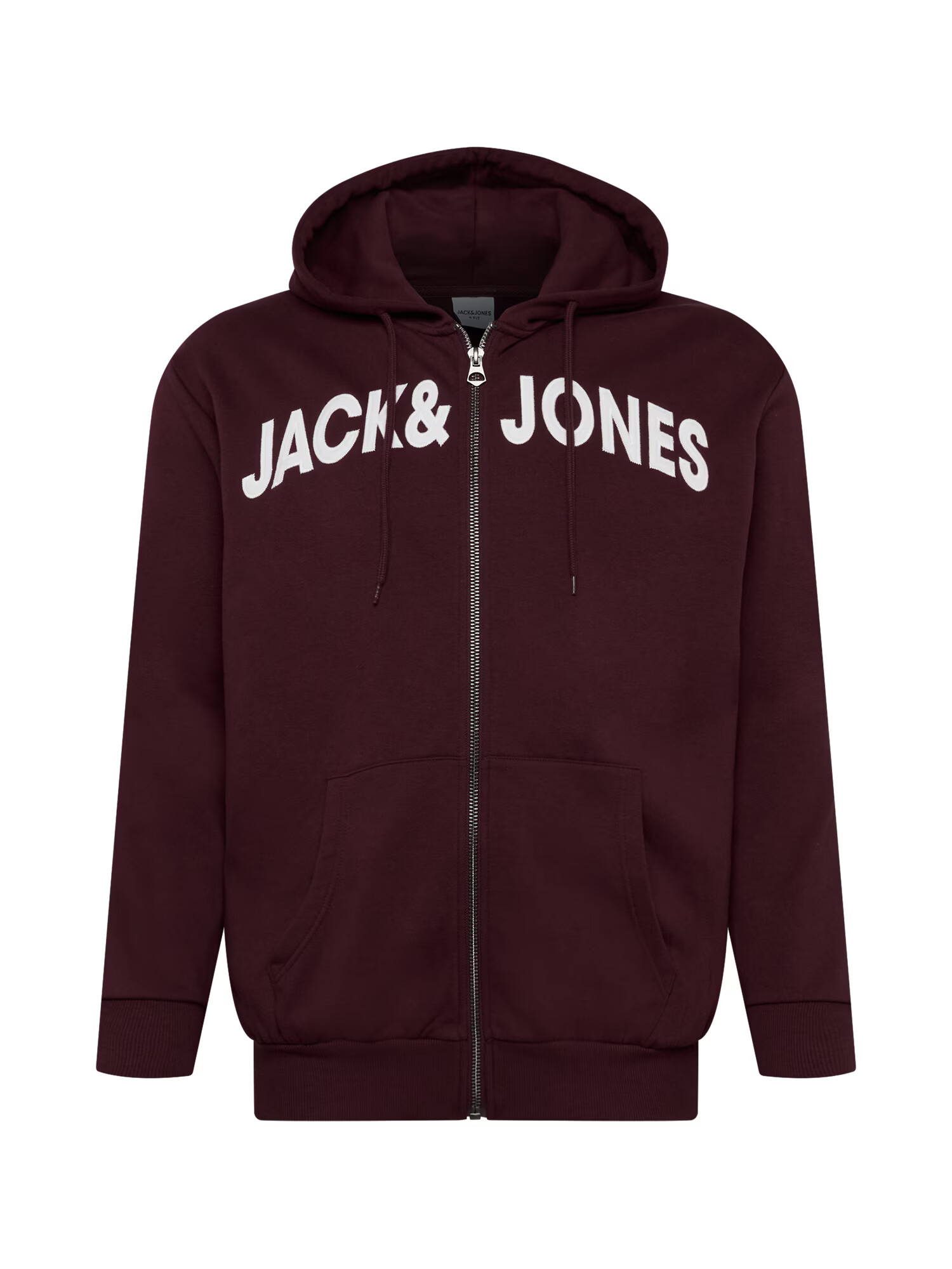 Jack & Jones Plus Суичъри с качулка винено червено / бяло - Pepit.bg