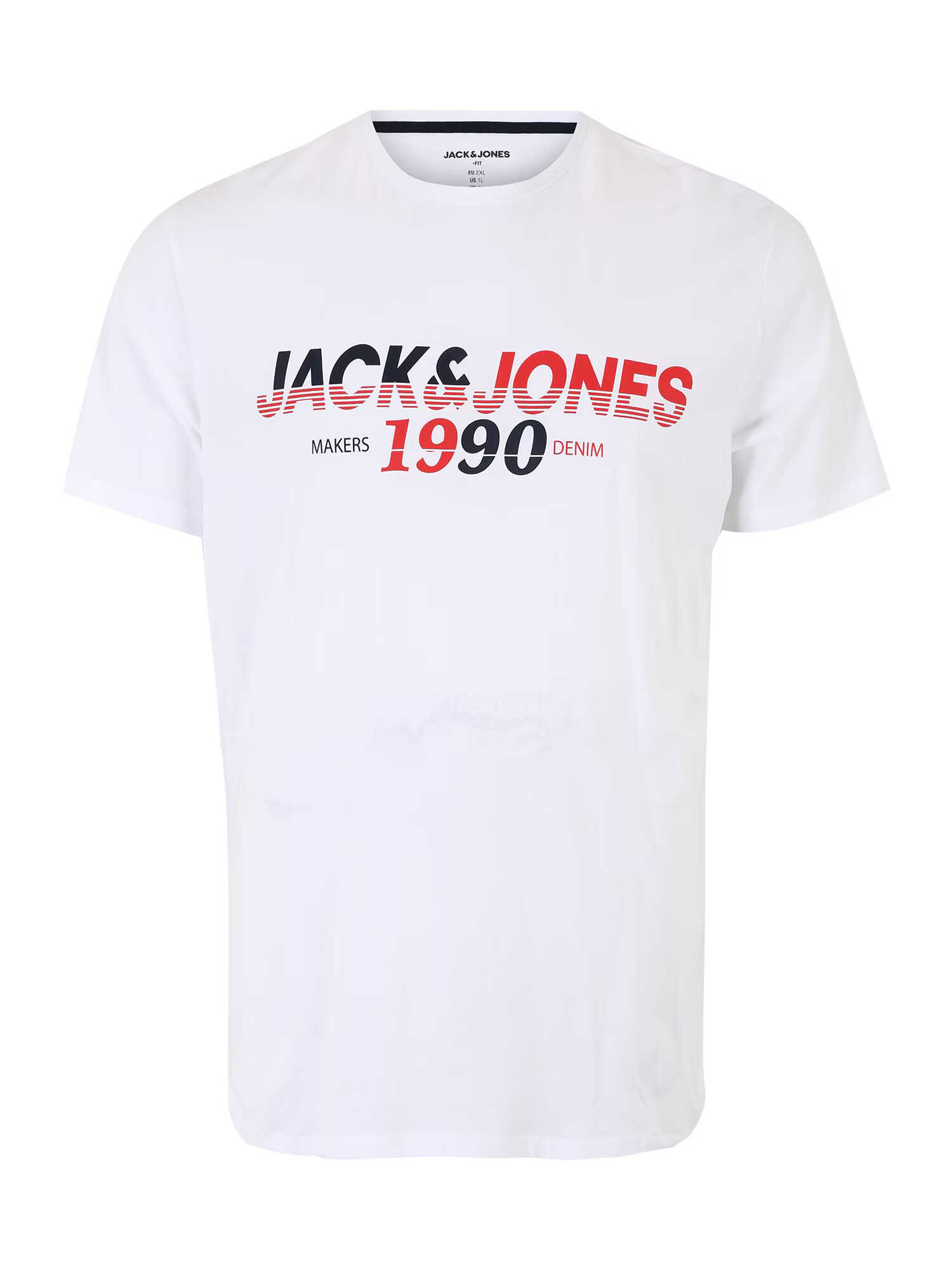 Jack & Jones Plus Тениска черешово червено / черно / бяло - Pepit.bg