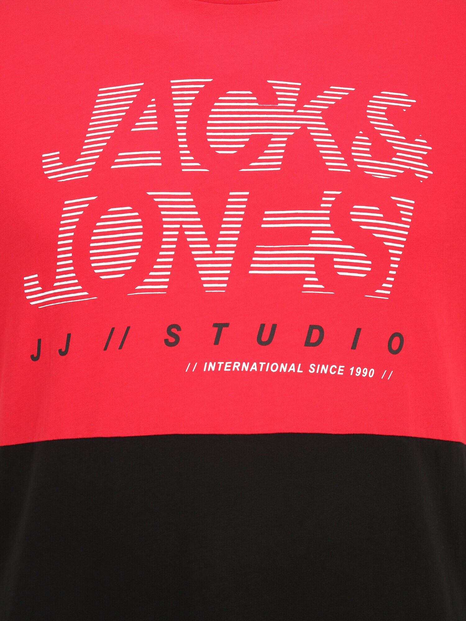 Jack & Jones Plus Тениска 'MARCO' червено / черно / бяло - Pepit.bg